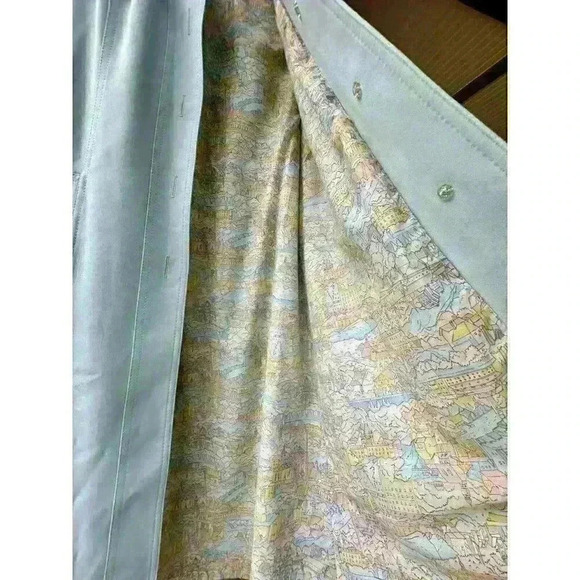 Vintage Lanson Women’s Size S/M Trench Coat Light Blue Vintage - Picture 5 of 13